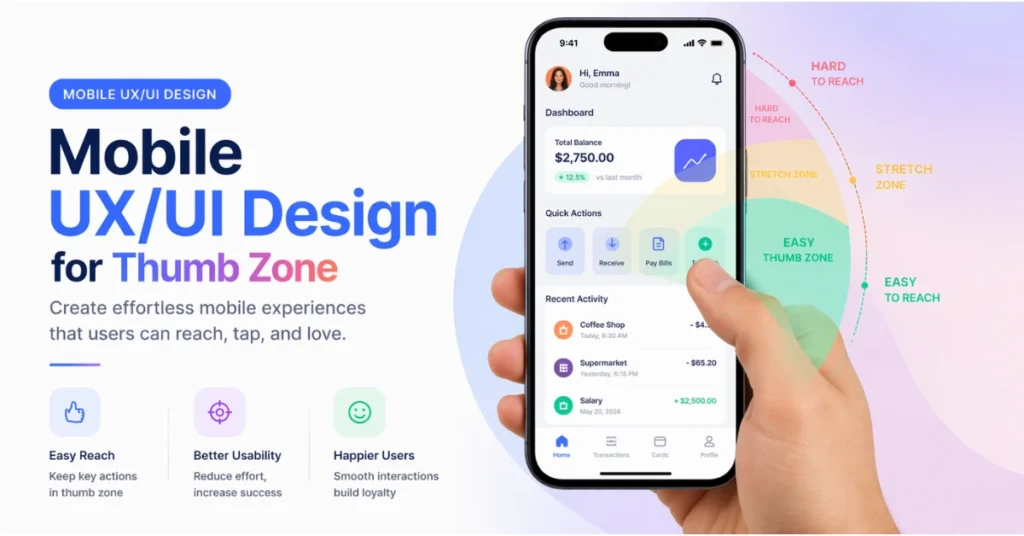 Mastering Mobile UX/UI Design: The Thumb Zone Guide 3 The Thumb Zone Mobile UXUI design